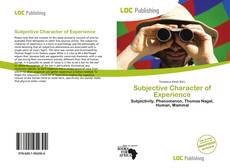 Subjective Character of Experience kitap kapağı