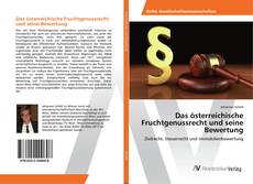 Copertina di Das österreichische Fruchtgenussrecht und seine Bewertung