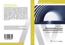 Copertina di Metatexteme in den Geisteswissenschaften