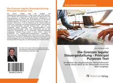 Copertina di Die Grenzen legaler Steuergestaltung - Principal Purposes Test