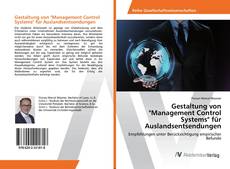 Copertina di Gestaltung von "Management Control Systems" für Auslandsentsendungen