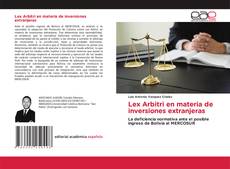 Lex Arbitri en materia de inversiones extranjeras kitap kapağı