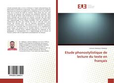 Bookcover of Etude phonostylistique de lecture du texte en français