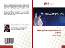 Capa do livro de Does private equity create value? 