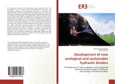 Обложка Development of new ecological and sustainable hydraulic binders
