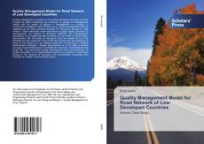 Buchcover von Quality Management Model for Road Network of Low Developed Countries