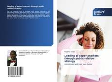Bookcover of Leading of export markets through public relation strategy