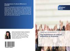 Couverture de The importance of cultural difference in business