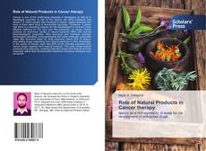 Couverture de Role of Natural Products in Cancer therapy