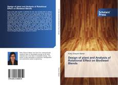 Portada del libro de Design of plant and Analysis of Rotational Effect on Biodiesel Blends