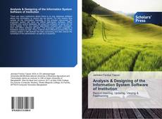 Buchcover von Analysis & Designing of the Information System Software of Institution