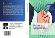 Buchcover von Effects of Business Environment on the Performance of SMEs