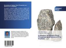 Buchcover von Evaluation of Udaipur Rock Phosphate as a Source of P to Soybean