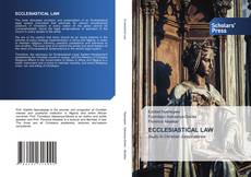 Bookcover of ECCLESIASTICAL LAW