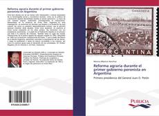 Reforma agraria durante el primer gobierno peronista en Argentina kitap kapağı
