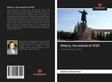 Buchcover von History: the events of 1920