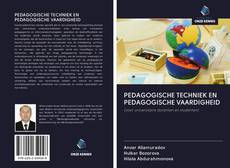 Couverture de PEDAGOGISCHE TECHNIEK EN PEDAGOGISCHE VAARDIGHEID