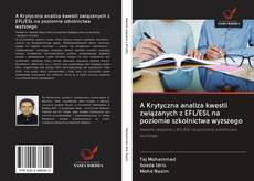 Portada del libro de A Krytyczna analiza kwestii związanych z EFL/ESL na poziomie szkolnictwa wyższego