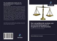 Copertina di Een vergelijkende analyse van de echtscheidingswet in Engeland en Denemarken