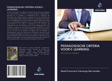 PEDAGOGISCHE CRITERIA VOOR E-LEARNING kitap kapağı
