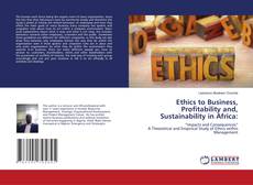 Copertina di Ethics to Business, Profitability and, Sustainability in Africa: