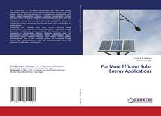 Buchcover von For More Efficient Solar Energy Applications