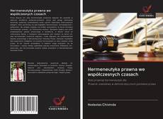 Bookcover of Hermeneutyka prawna we współczesnych czasach