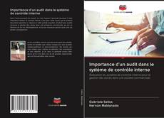 Buchcover von Importance d'un audit dans le système de contrôle interne