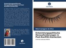 Entwicklungspolitische Herausforderungen in Post-Konflikt-Kontexten kitap kapağı