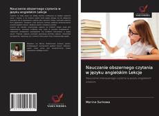 Nauczanie obszernego czytania w języku angielskim Lekcje kitap kapağı