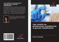 Bookcover of rola cytokin na plastyczność synaptyczną w gyrusie zębatkowym