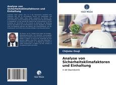 Buchcover von Analyse von Sicherheitsklimafaktoren und Einhaltung