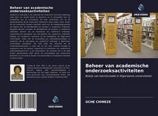 Bookcover of Beheer van academische onderzoeksactiviteiten