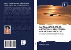 БАНГСАМОРО ВОПРОС: АВТОНОМИЯ, ФЕДЕРАЛИЗМ ИЛИ НЕЗАВИСИМОСТЬ? kitap kapağı