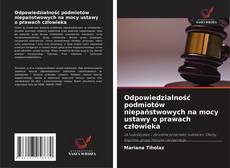 Portada del libro de Odpowiedzialność podmiotów niepaństwowych na mocy ustawy o prawach człowieka