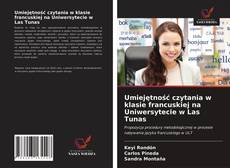 Capa do livro de Umiejętność czytania w klasie francuskiej na Uniwersytecie w Las Tunas 