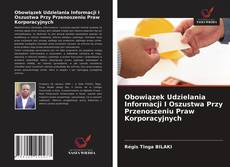 Capa do livro de Obowiązek Udzielania Informacji I Oszustwa Przy Przenoszeniu Praw Korporacyjnych 