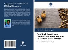 Couverture de Das Sprichwort von "Kiluba" als eine Art von Informationssicherheit