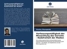 Bookcover of Verfassungsmäßigkeit der Missachtung des Gerichts - Redefreiheit der Medien