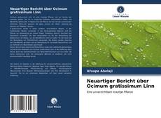 Neuartiger Bericht über Ocimum gratissimum Linn的封面
