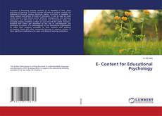 Copertina di E- Content for Educational Psychology