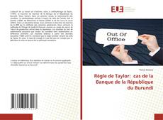 Règle de Taylor: cas de la Banque de la République du Burundi的封面