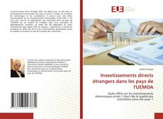 Capa do livro de Investissements directs étrangers dans les pays de l'UEMOA 