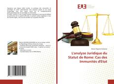 Buchcover von L'analyse Juridique du Statut de Rome: Cas des Immunités d'Etat