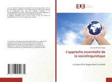 Copertina di L'approche essentielle de la sociolinguistique