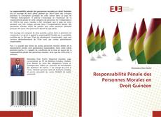 Copertina di Responsabilité Pénale des Personnes Morales en Droit Guinéen