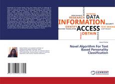 Copertina di Novel Algorithm For Text Based Personality Classification