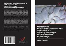 Bookcover of Małżeństwo homoseksualistów w USA: wyzwanie dla wyimaginowanego bezpieczeństwa narodowego