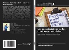 Bookcover of Las características de los criterios proverbiales