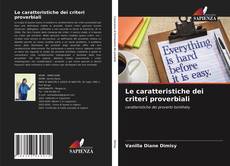 Borítókép a  Le caratteristiche dei criteri proverbiali - hoz